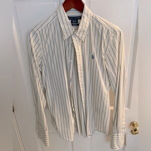 Ralph Lauren Polo Beige/Blue Striped Button Down